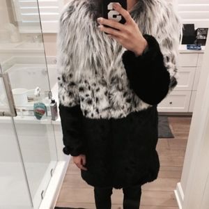 urbancode mixed fur coat size us 6 /uk 10
